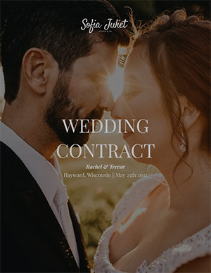 Wedding photography contract cover page