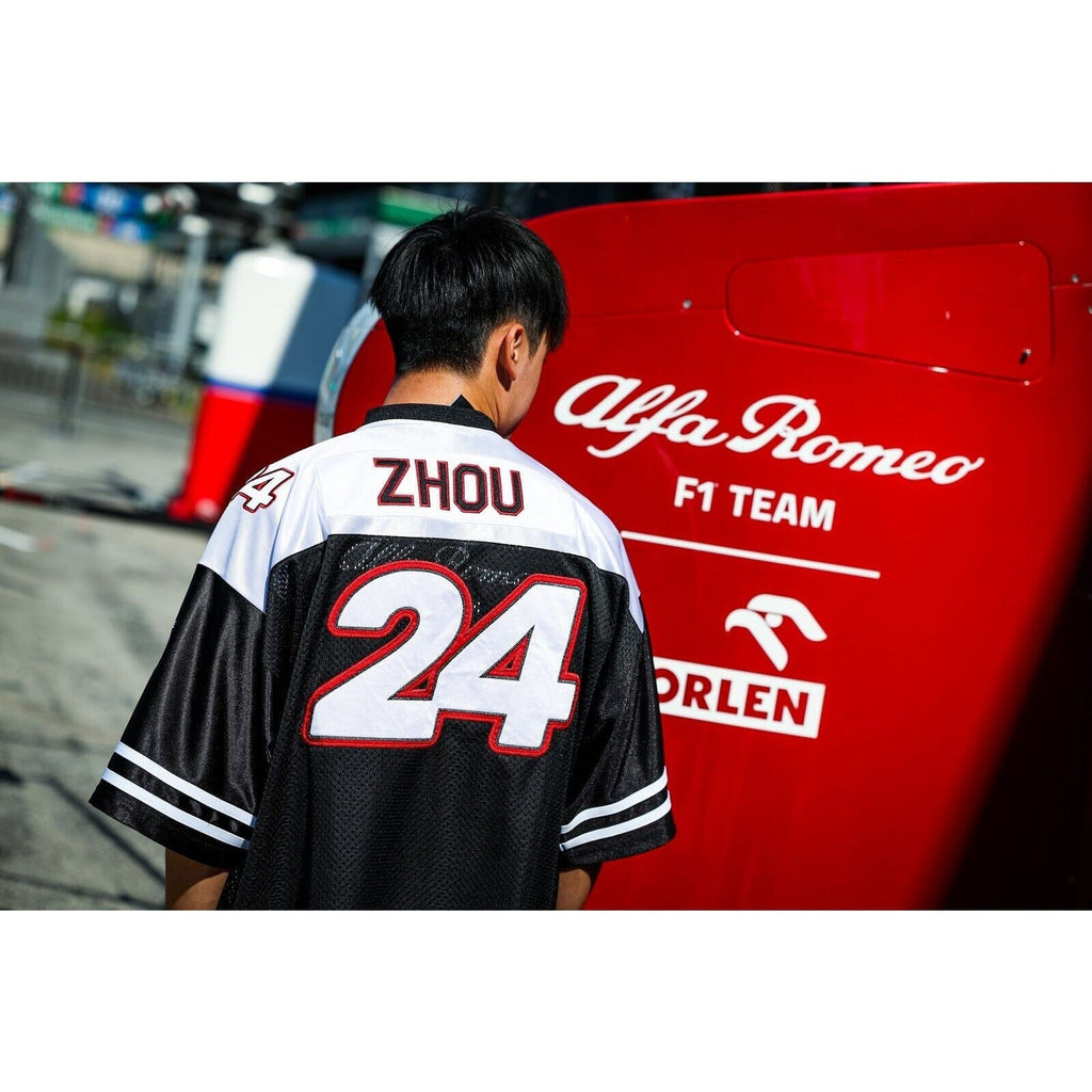 Alfa Romeo Racing F1 Special Edition USA Austin GP Zhou Guanyu #24 Football Jersey Jersey Black