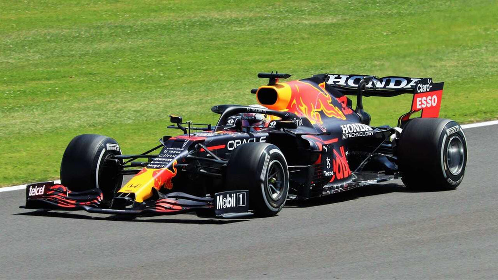 Max Verstappen black and red Red Bull car